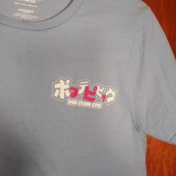 Loot Crate Pop Team T-Shirt Small Anime Manga Cotton Blue - Picture 5 of 6